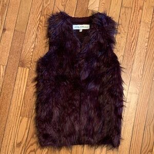 Funky Festival vibes Y2K Esley Collection Faux Fur Vest in Rich Purple